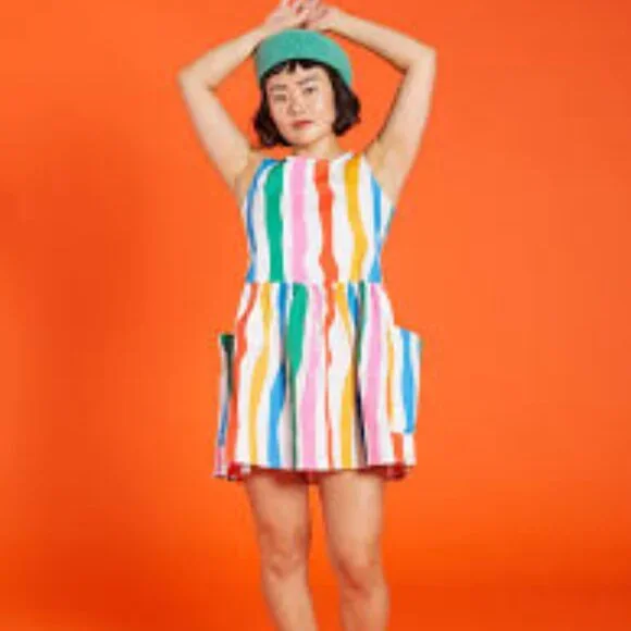 Nooworks Big Pocket Salvation Stripe Mini Dress - Picture 3 of 9